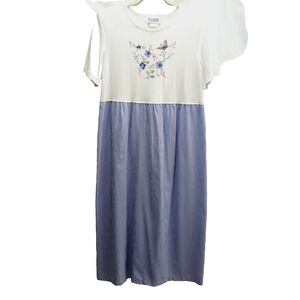 Dress Maxi Grandmacore Cottagecore Bloomcore Butterfly Embroidery Romantic Sz PL